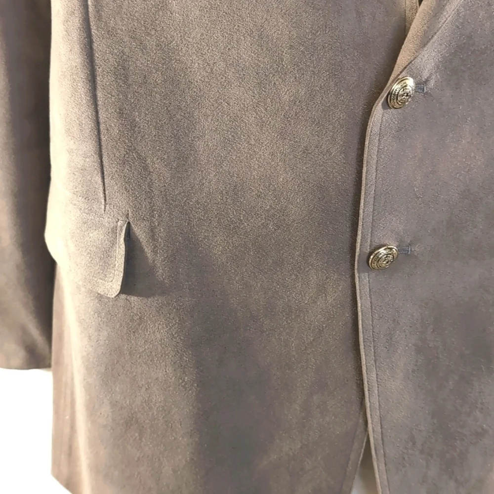 Men's Genuine Suede New Fashion Hong Kong Custom Jacket Coat Blazer Tan Size 42R